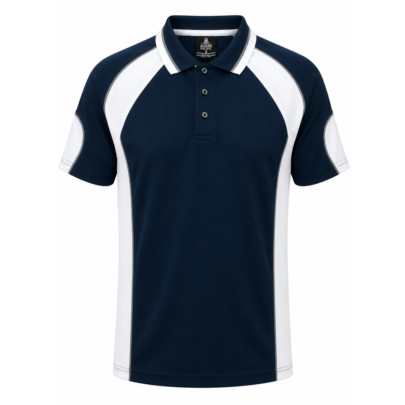 Aussie Pacific N1300 Murray Mens Polo - Navy/White - Front View