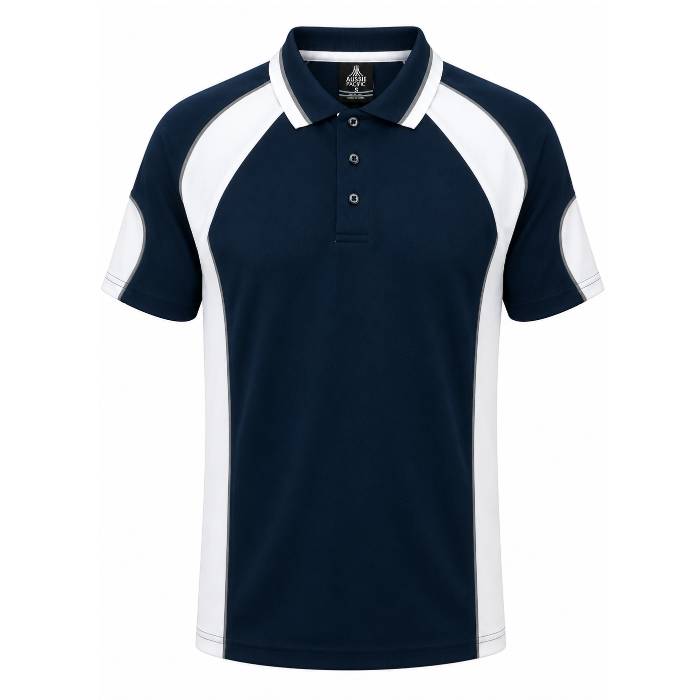 Aussie Pacific N1300 Murray Mens Polo - Navy/White - Front View