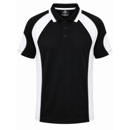 Aussie Pacific N1300 Murray Mens Polo - Black/White - Front View