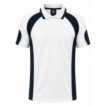 Aussie Pacific N1300 Murray Mens Polo - White/Navy - Front View