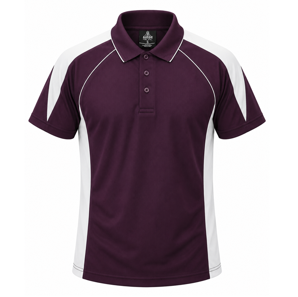 Aussie Pacific N1301 Premier Mens Polo - Burgundy - Front View