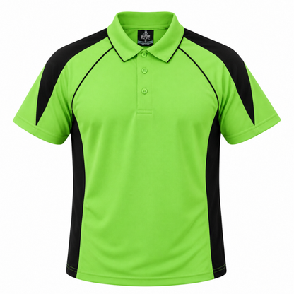 Aussie Pacific N1301 Premier Mens Polo - Apple Green/Black - Front View