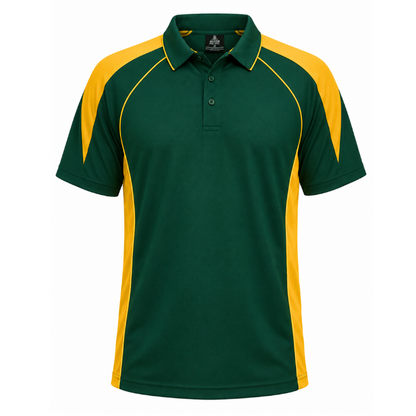 Aussie Pacific N1301 Premier Mens Polo - Bottle Green/Gold - Front View