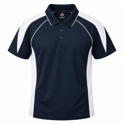 Aussie Pacific N1301 Premier Mens Polo - Navy/White - Front View