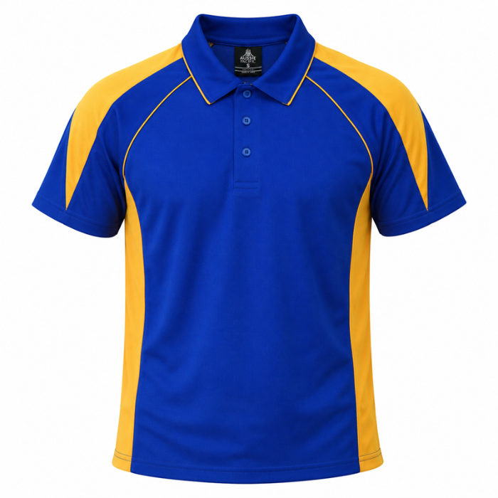 Aussie Pacific N1301 Premier Mens Polo - Royal Blue/Gold - Front View