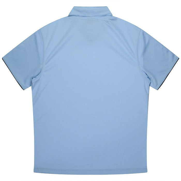 Aussie Pacific N1302 Mens Yarra Polo, sky blue, back view