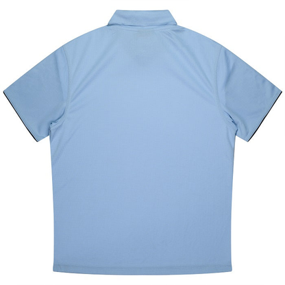 Aussie Pacific N1302 Mens Yarra Polo, sky blue, back view