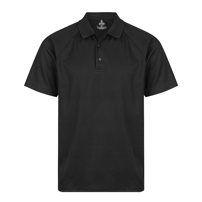 Corporate black, Aussie Pacific N1306 Keira Mens Polo, front view