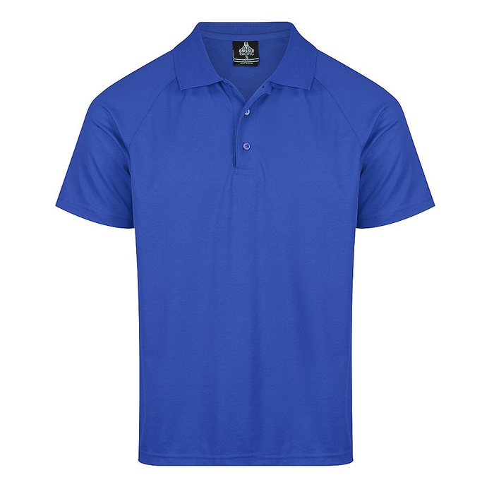 Front view, royal blue, Aussie Pacific N1306 Keira Mens Polo, weekend or work polo shirt
