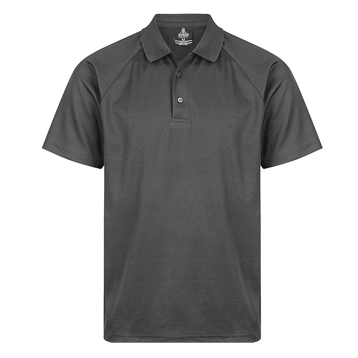 Slate grey, front view, moisture removal technology, Aussie Pacific N1306 Keira Mens Polo
