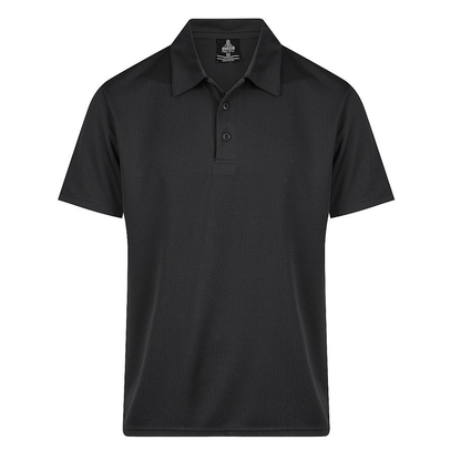 Classic black, work polo, Aussie Pacific N1307 Botany Mens Polos, front view