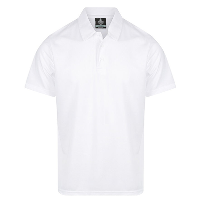 Premium white, Aussie Pacific N1307 Botany Mens Polos, front view