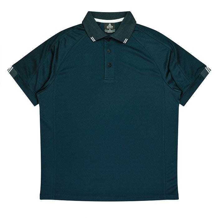 Corporate, navy with white accents, Aussie Pacific N1308 Flinders Mens Polos, front view