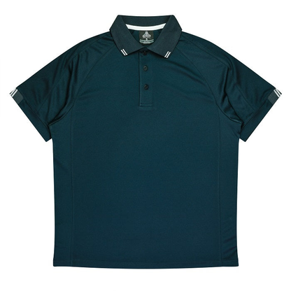 Corporate, navy with white accents, Aussie Pacific N1308 Flinders Mens Polos, front view