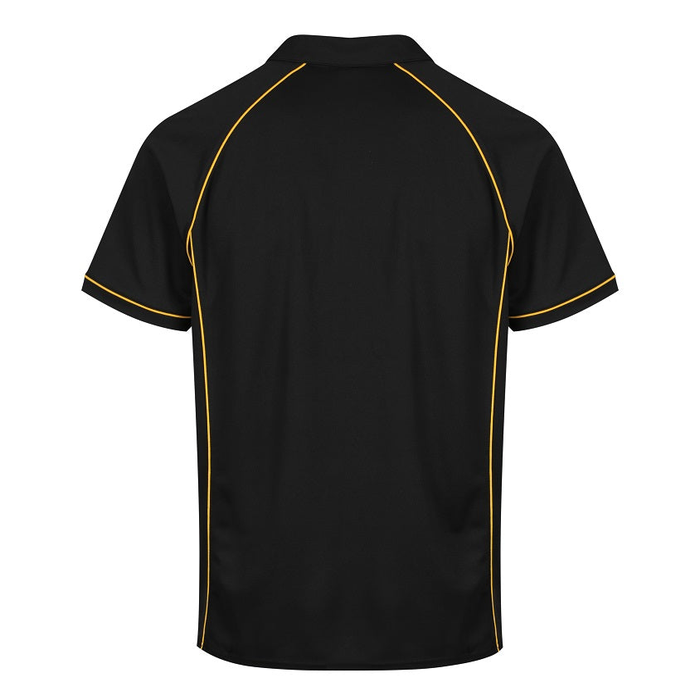 Aussie Pacific N1310 Mens Endeavour Polo, rear view, black gold