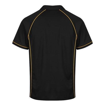 Aussie Pacific N1310 Mens Endeavour Polo, rear view, black gold