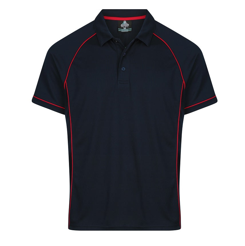 Aussie Pacific N1310 Mens Endeavour Polo - Navy/Red - Front View