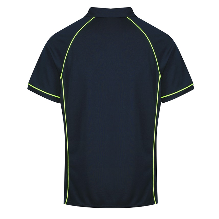 Navy/green, rear view, Aussie Pacific N1310 Mens Endeavour Polo