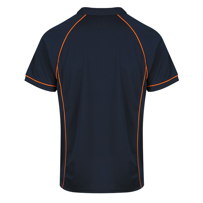 Aussie Pacific N1310 Mens Endeavour Polo, navy orange, rear view