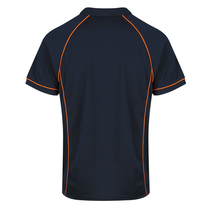 Aussie Pacific N1310 Mens Endeavour Polo, navy orange, rear view