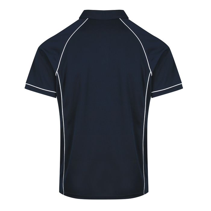 Navy/white, rear view, Aussie Pacific N1310 Mens Endeavour Polo