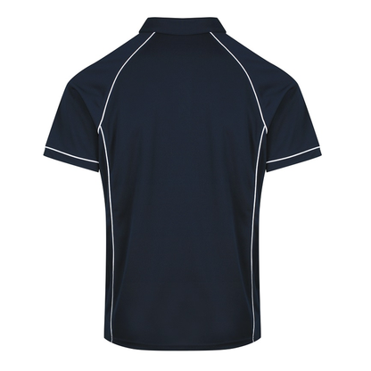 Navy/white, rear view, Aussie Pacific N1310 Mens Endeavour Polo