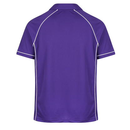 Aussie Pacific N1310 Mens Endeavour Polo, purple/white, rear view