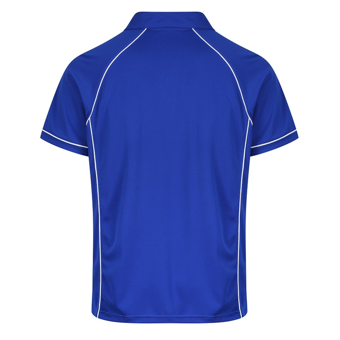 Aussie Pacific N1310 Mens Endeavour Polo, royal blue with white rear view