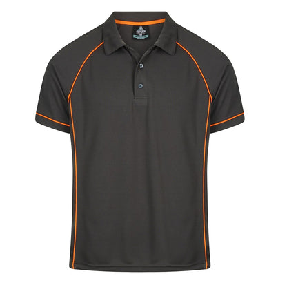 Aussie Pacific N1310 Mens Endeavour Polo - Slate/Orange - Front View