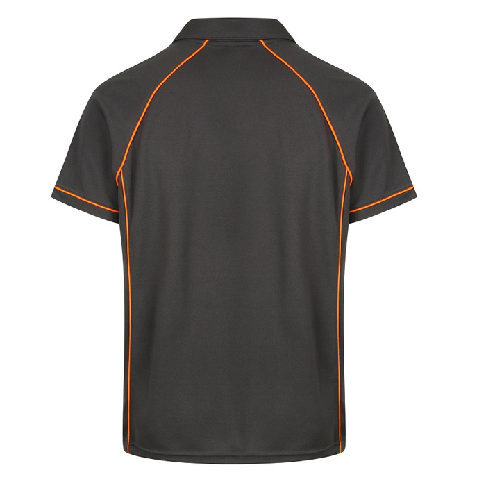 Aussie Pacific N1310 Mens Endeavour Polo, slate/orange, rear view