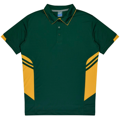 Aussie Pacific N1311 Mens Tasman Polo bottle gold front view, moisture removing fabric