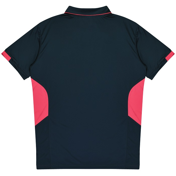 Aussie Pacific N1311 Mens Tasman Polo navy and pink rear view