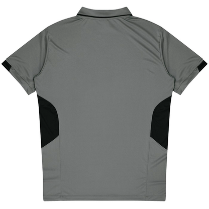 Aussie Pacific N1311 Mens Tasman Polo, ashe/black rear view