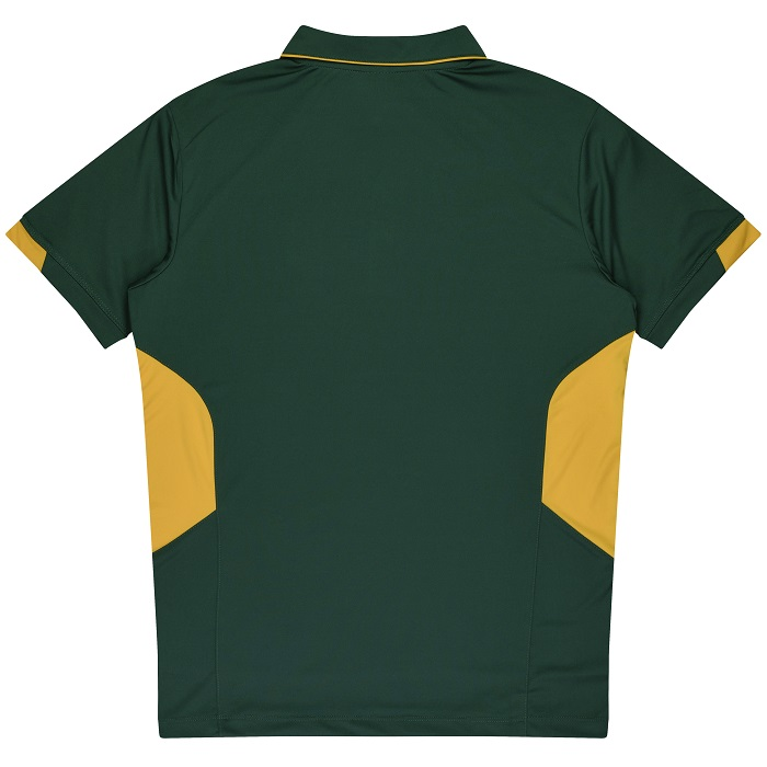 Aussie Pacific N1311 Mens Tasman Polo, green and gold, rear view