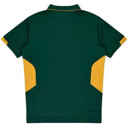 Aussie Pacific N1311 Mens Tasman Polo, green and gold, rear view