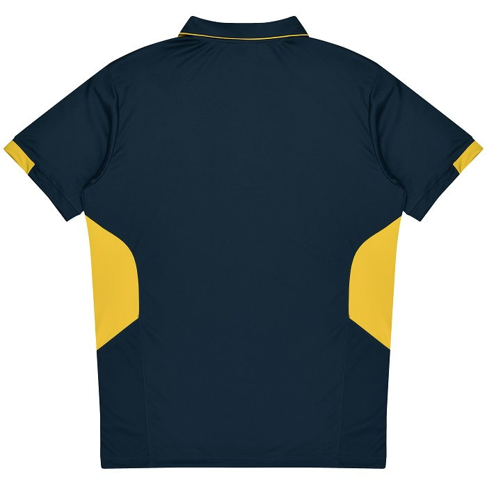 Aussie Pacific N1311 Mens Tasman Polo Navy with gold accents rear view
