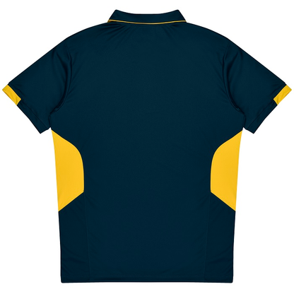 Aussie Pacific N1311 Mens Tasman Polo Navy with gold accents rear view