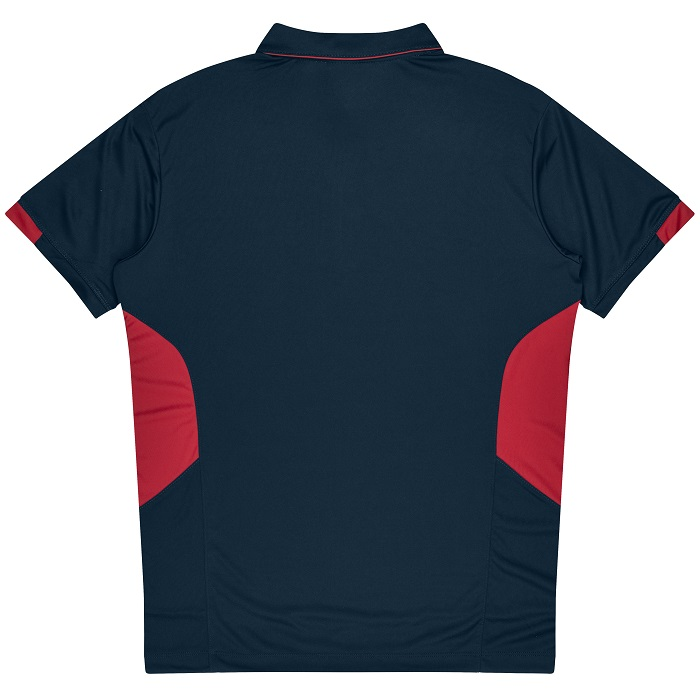 Aussie Pacific N1311 Mens Tasman Polo, navy/ red rear view