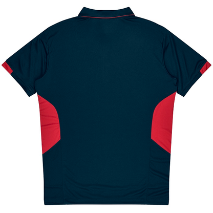 Aussie Pacific N1311 Mens Tasman Polo, navy/ red rear view
