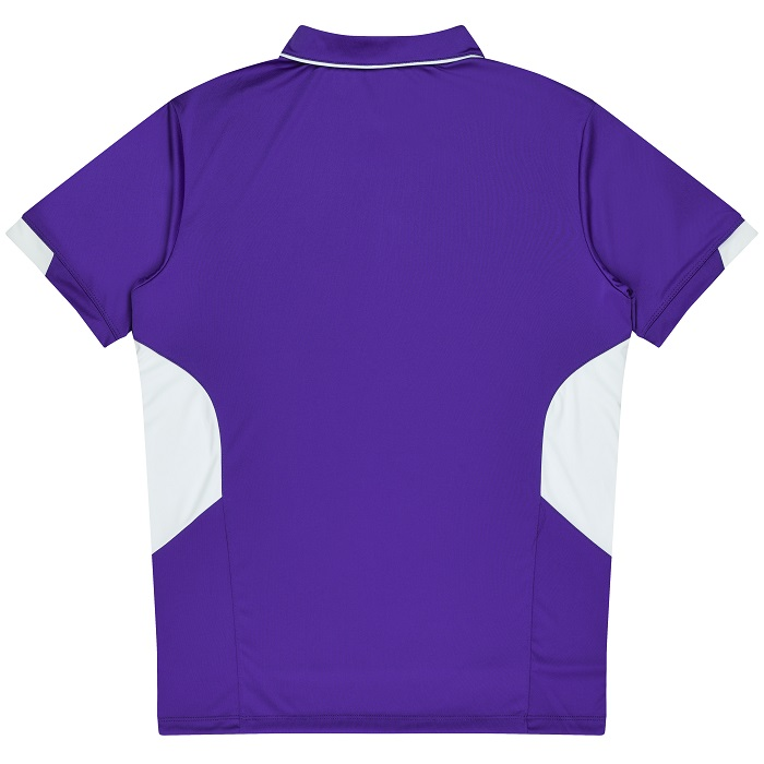 Aussie Pacific N1311 Mens Tasman Polo, purple and white rear view