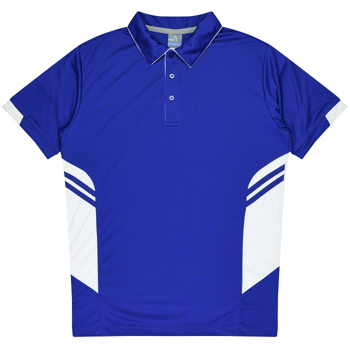Royal blue, front view, Aussie Pacific N1311 Mens Tasman Polo