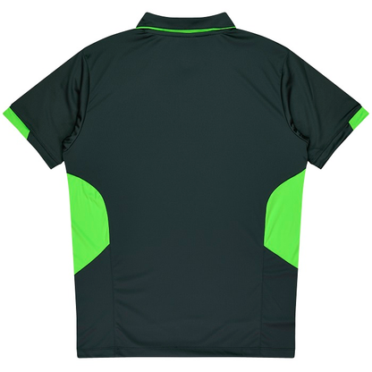 Aussie Pacific N1311 Mens Tasman Polo, rear view, slate neon green
