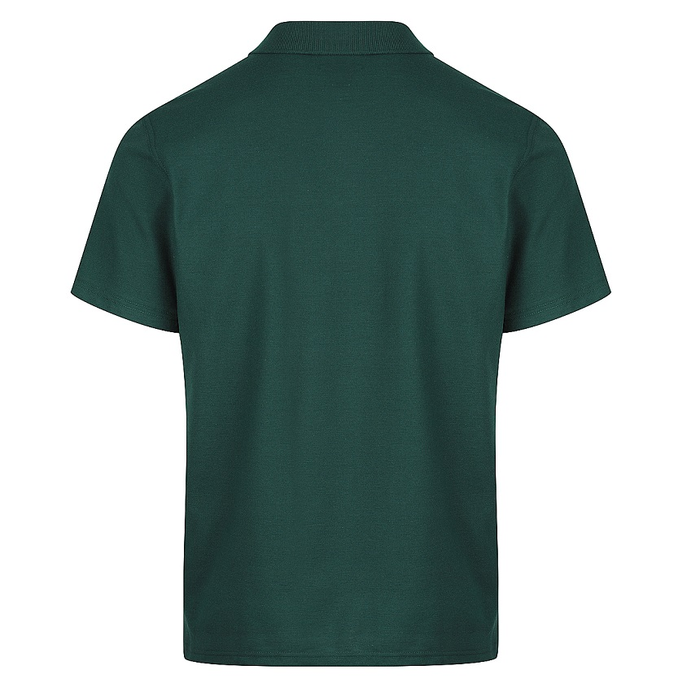 Bottle green, long wearing, Aussie Pacific N1312 Hunter Mens Polo, rear view