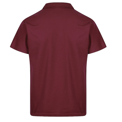 Maroon coloured, Aussie Pacific N1312 Hunter Mens Polo, corporate, back view