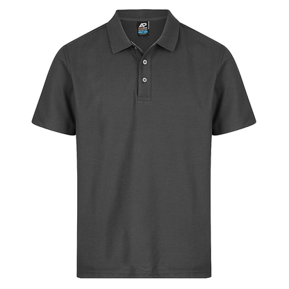 Dark Slate grey, front view, Aussie Pacific N1312 Hunter Mens Polo, weekend or workpace