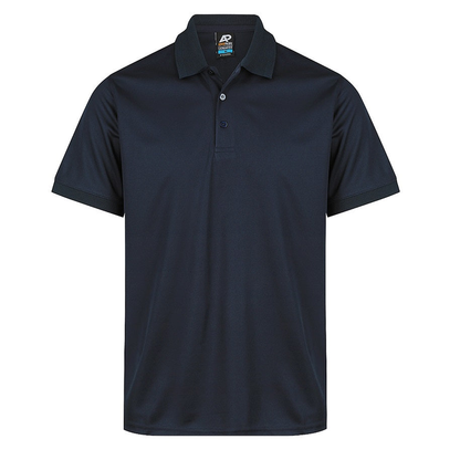 Smart dark navy, modern fit, Aussie Pacific N1314 Mens Lachlan Polo, front view