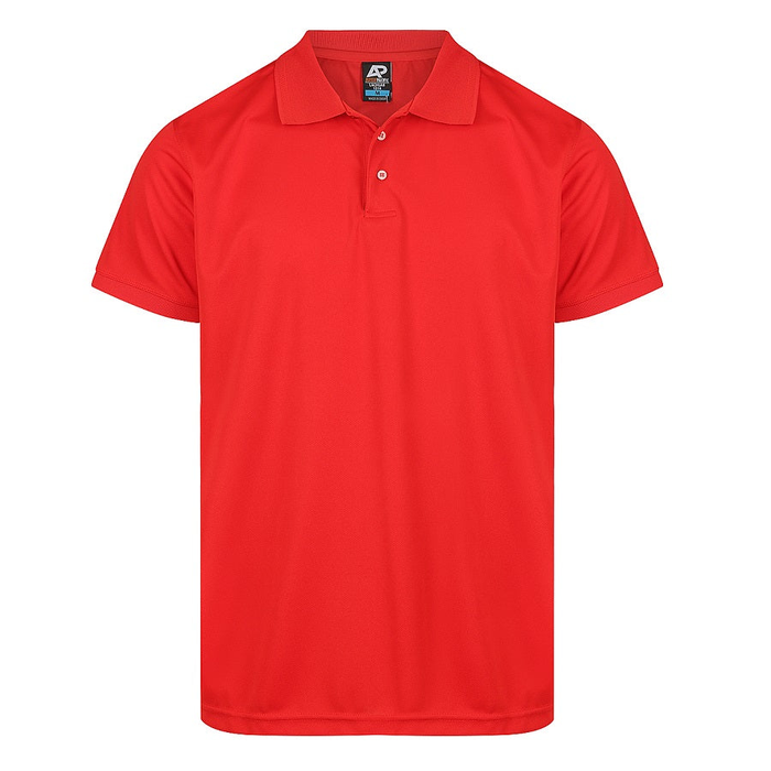Bright red short-sleeve polo shirt Aussie Pacific N1314 Mens Lachlan Polo, front view
