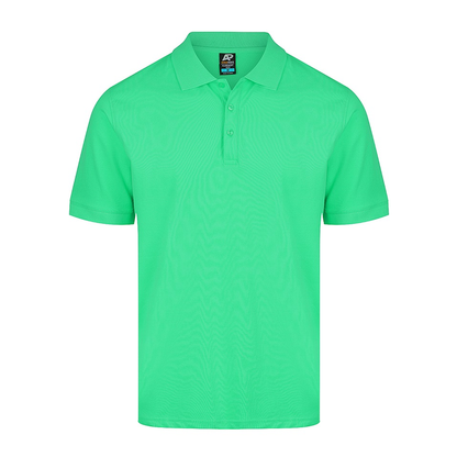 Kelly green, Aussie Pacific N1315 Mens Claremont Polo, front view