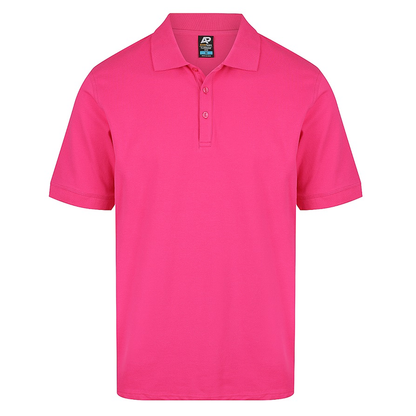 Bright Pink, front view, modern, eery day polo shirt, Aussie Pacific N1315 Mens Claremont Polo