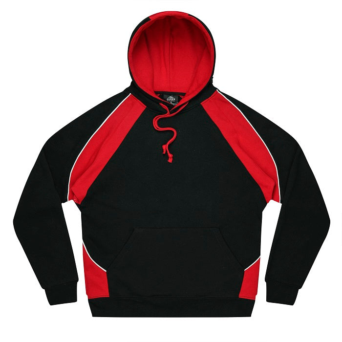 Black with red panels and white contrast piping breathable modern fit activewear Aussie Pacific N1509 Huxley Mens Hoodies
